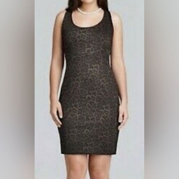 Michael Kors olive green leopard dress - Picture 1 of 13